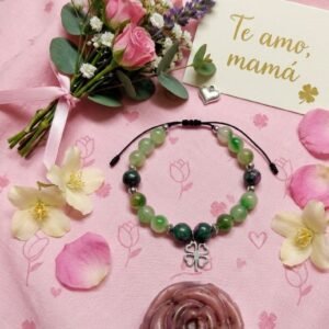 amuleto de la suerte: Ágata verde & trébol