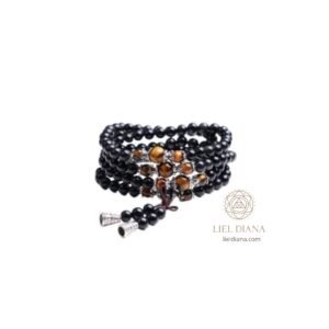 Japa Mala Budista de Ojo de Tigre (108 Cuentas) – Protección y Meditación