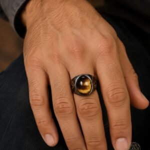 Anillo Amuleto Ojo de Tigre & Yin Yang