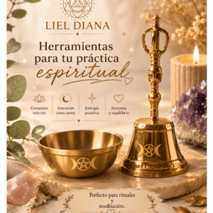 set de altar triple luna: cuenco y campana ritual