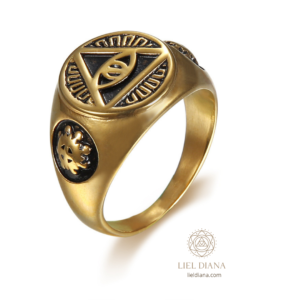 Anillo de Acero Inoxidable Ojo de Dios | Amuleto de Protección y Joyería Esotérica